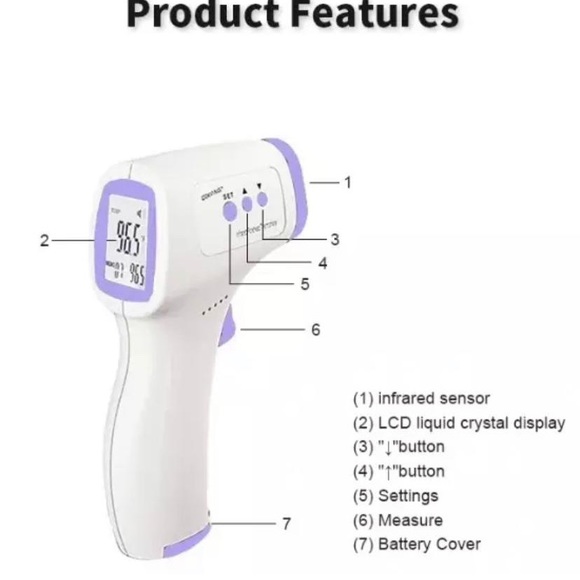 Non-contact infrared forehead thermometer